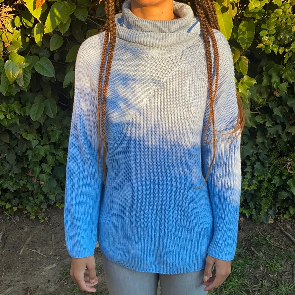 Blue turtle neck sweater